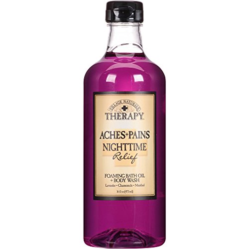 Village Naturals Therapy Aches + Pains Nighttime Relief Foaming Bath Oil & Body Wash 16 oz