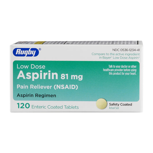 Rugby Low Dose Aspirin 81mg (120 enteric coated tablets)