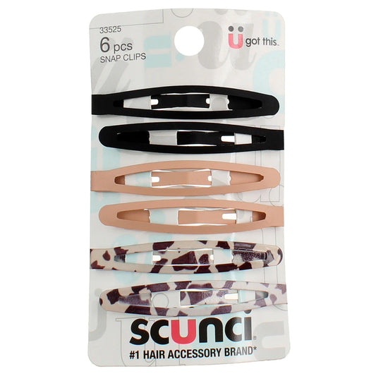 Scunci Barrettes 6pk assorted