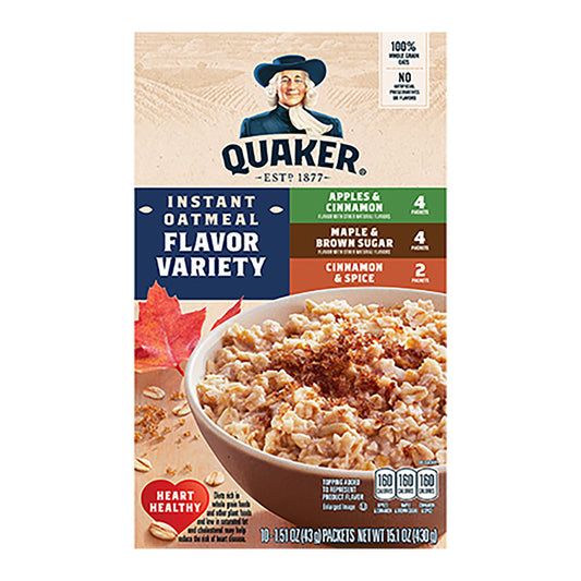 Quaker Instant Oatmeal Variety Box 8 Pack
