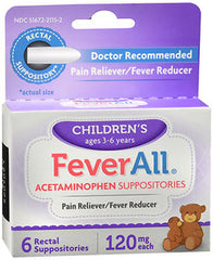 FeverAll Children's Acetaminophen Suppositories 120mg ea. (6 count)