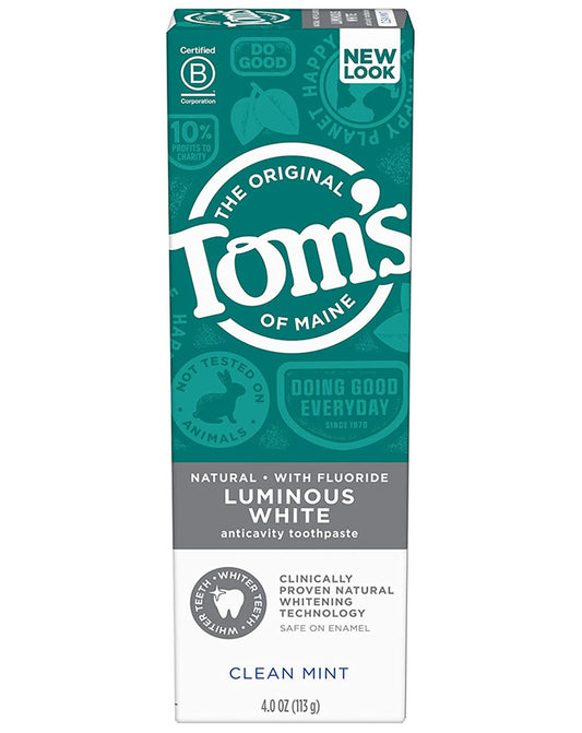 Tom's Of Maine Luminous White Anticavity Fluoride Toothpaste Clean Mint - 4.0 oz