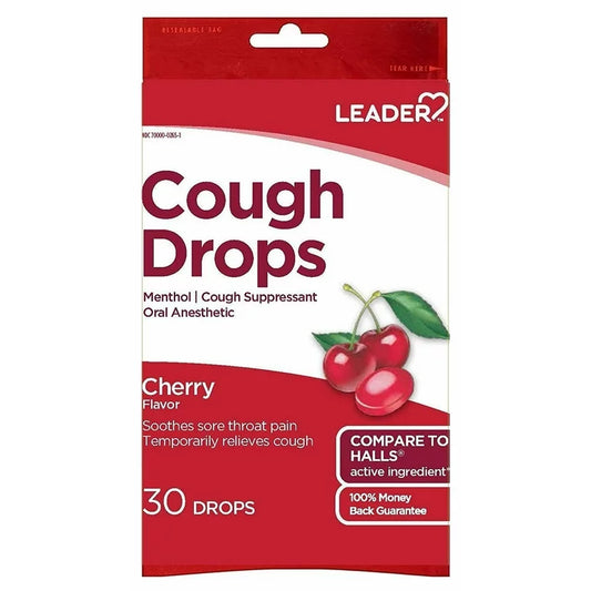 Leader Cough Drops Cherry 30 drops
