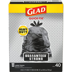 Glad Heavy Duty Quick Tie Large 30 Gallon Trash Bags 45ct