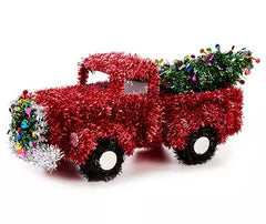 Winter Wonder Lane Red Pick-Up Tinsel Tabletop Decor