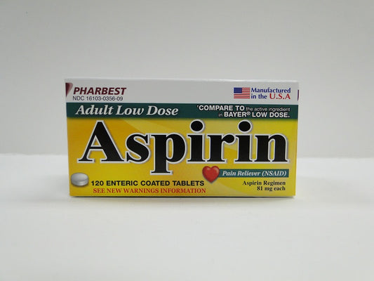 Pharbest Adult Low Dose Aspirin (120 enteric coated tablets)