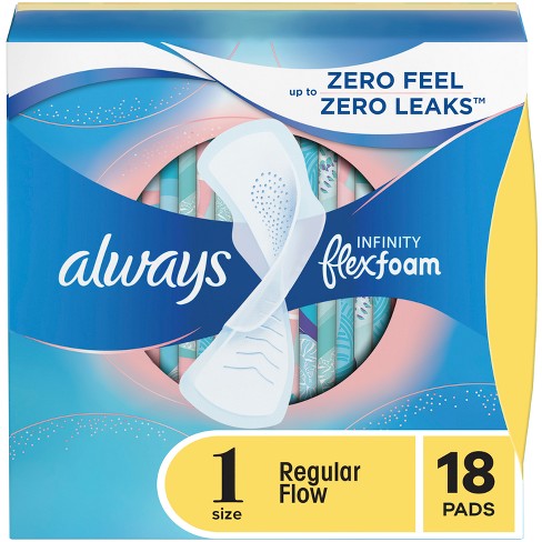Always Infinity Flex Foam Regular Absorbency Unscented Size 1 (18 Count)