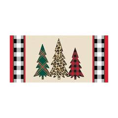 Evergreen Mixed Print Christmas Trees Sassafras Indoor Outdoor Switch Doormat