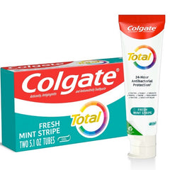 Colgate Total Fresh  Mint Stripe Gel Toothpaste 2 pack (5.1oz each)