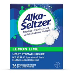 Alka Seltzer Lemon Lime 36 Effervescent Tablets