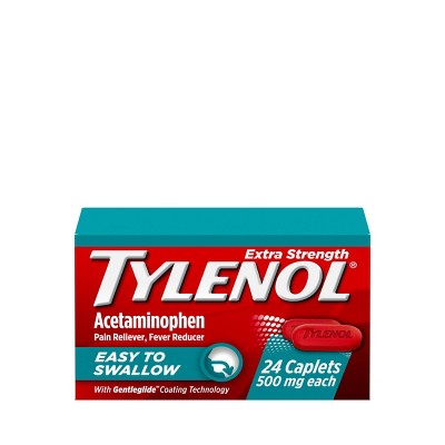 Tylenol Extra Strength 500mg Easy to Swallow Pain Reliever Caplets - 24 ct