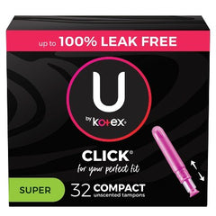 U  by Kotex Click w/ ComfortFlex Super Compact Unscented Tampons 32ct