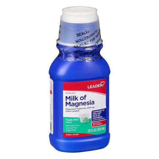 Leader Milk of Magnesia Fresh Mint Flavor 12fl oz