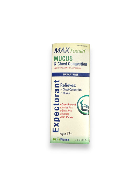 MaxTussin Mucus & Chest Congestion Expectorant Sugar-Free 4fl oz