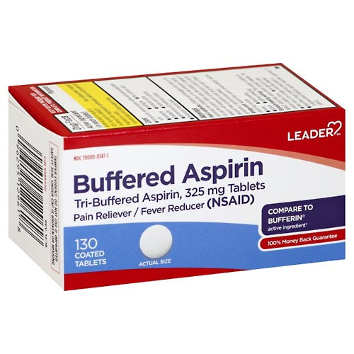 Leader Tri-Buffered Aspirin 325mg (130 tablets)