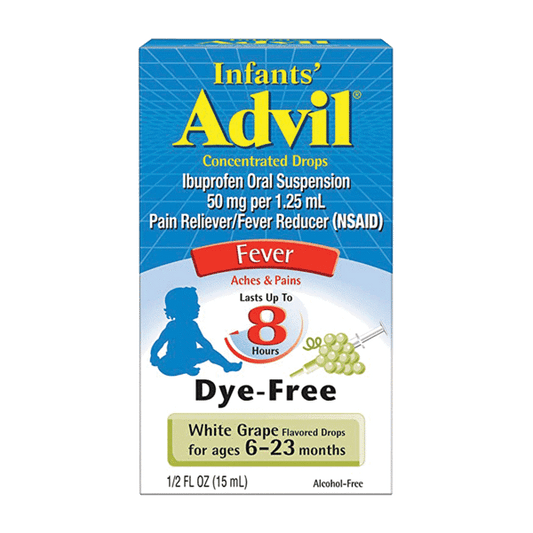 Infants' Advil Fever Aches & Pains Reducer Dye-Free White Grape Flavored Drops 1/2oz