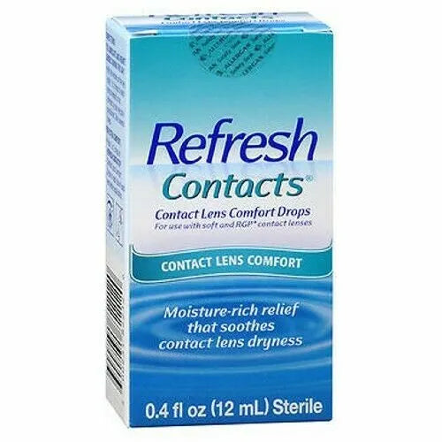 Refresh Contacts Lubricant Eye Drops Contact Lens Comfort 0.4fl oz