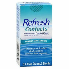 Refresh Contacts Lubricant Eye Drops Contact Lens Comfort 0.4fl oz