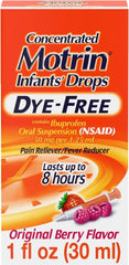 Concentrated Motrin Infants' Drops Dye-Free Pain-Reliever/Fever Reducer Original Berry Flavor 1fl oz