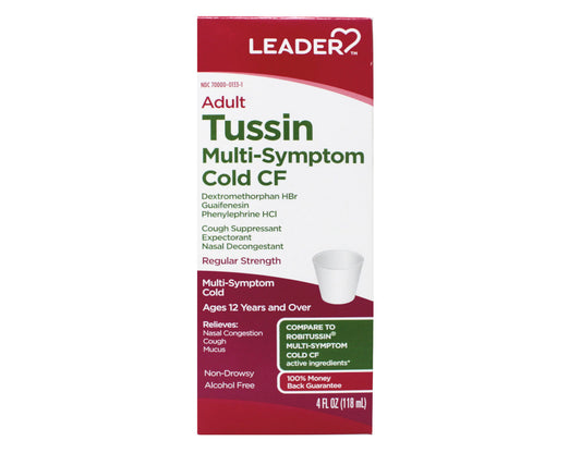 Leader Adult Tussin Multi-Symptom Cold CF 4fl oz