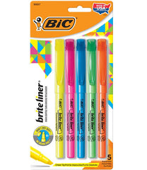 Bic Briteliner Highlighter 5 Assorted Colors