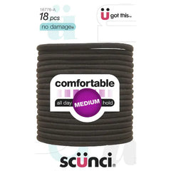 Scunci Brown Hair Elastic 18pk