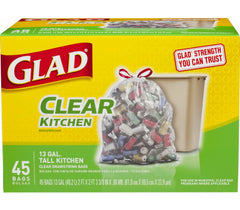 Glade Clear Kitchen Bags 13GAL 45ct