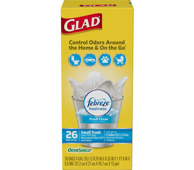 Glade Small Quick-Tie Trash Bags 4Gal (26ct)