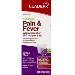 Leader Children's Pain & Fever Grape Flavor 4fl oz