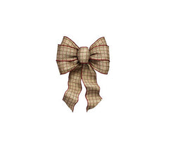 Holiday Trims Deluxe Bow Rustic Plaid 1ct