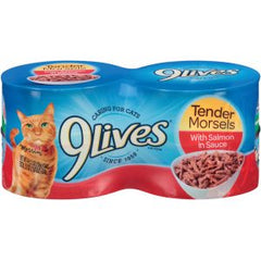 9Lives Tender Morsels w/ Real Salmon in Sauce 4pk-5.5oz each