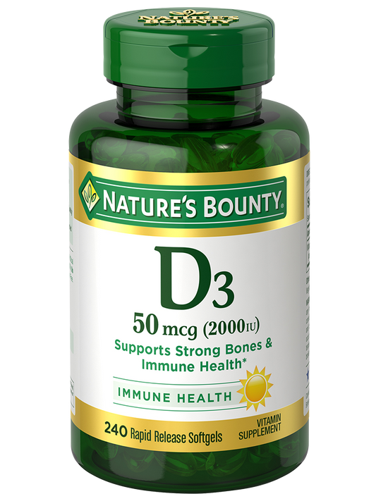 Nature's Bounty Vitamin D3 50mcg(2000iu) 240 rapid release softgels