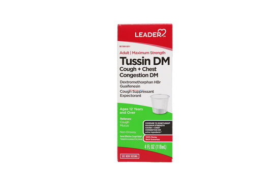 Leader Adult Maximum Strength Tussin DM Cough + Chest Congestion DM 4fl oz