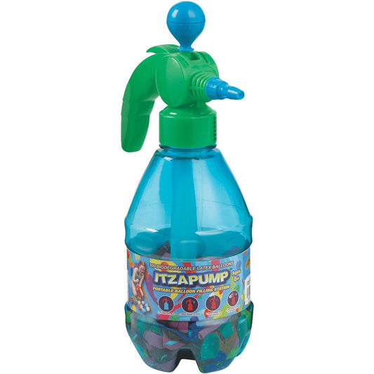ITZAPUMP Portable Balloon Filling Station 500 Latex Balloons Assorted