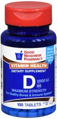 Good Neighbor Pharmacy Viatmin D3 50mcg(2000iu) 100 tablets