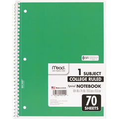 Mead 1 Subject College Ruled Notebook (70 sheets) Assorted Colors 1ct