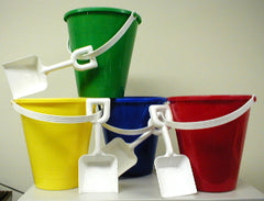 K & C Large Sand Pail w/ White Shovel Assorted Colors