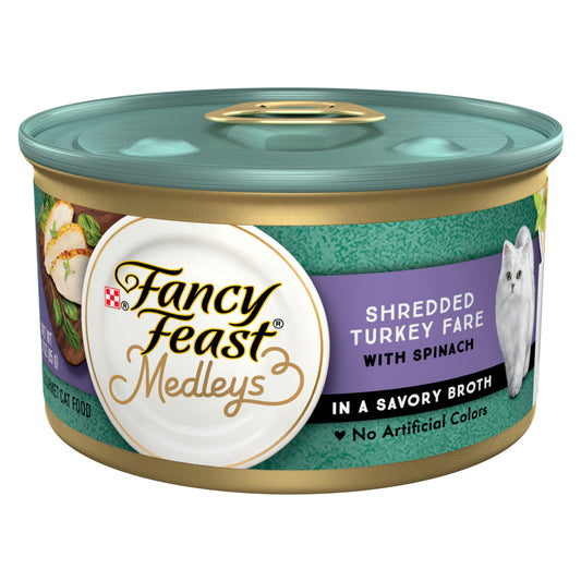 Fancy Feast Medleys Shredded Turky Fare w/ Spinach 3oz