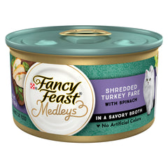 Fancy Feast Medleys Shredded Turky Fare w/ Spinach 3oz