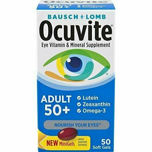 Bausch+Lomb Ocuvite Adult 50+ Eye Vitamin & Mineral (50 mini soft gels)