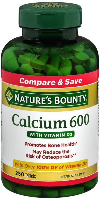 Nature's Bounty Calcium 600 with Vitamin D3 (250 tablets)