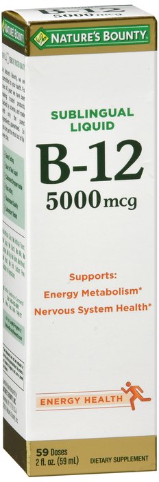Nature's Bounty Sublingual Liquid B-12 5000mcg 59 doses 2 fl. oz