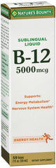 Nature's Bounty Sublingual Liquid B-12 5000mcg 59 doses 2 fl. oz