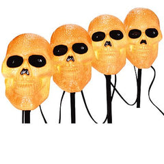 Sylvania Halloween Series Twinkling Skull Pathway Markers 4pcs