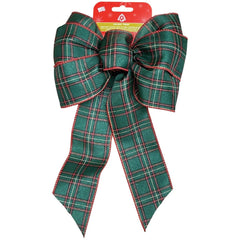 Holiday Trims Green Plaid Christmas Bow 1ct