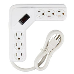 Master Electrician White 6 Outlet Corner Power Strip