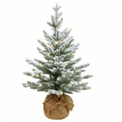 Artificial Pre-Lit Christmas Tree Feel Real Snowy Cambridge Fir