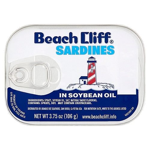 Beach Cliff Sardines in Soybean Oil 3.75oz