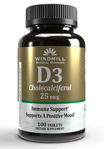 Windmill Vitamin D3 Cholecalciferol 25mcg (100 tablets)