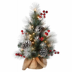 Artificial Pre-Lit Christmas Tree Snowy Glacier Pine